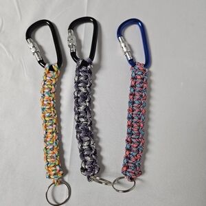 Colorful 550 Paracord Keychain Set‎ with Carabiners
